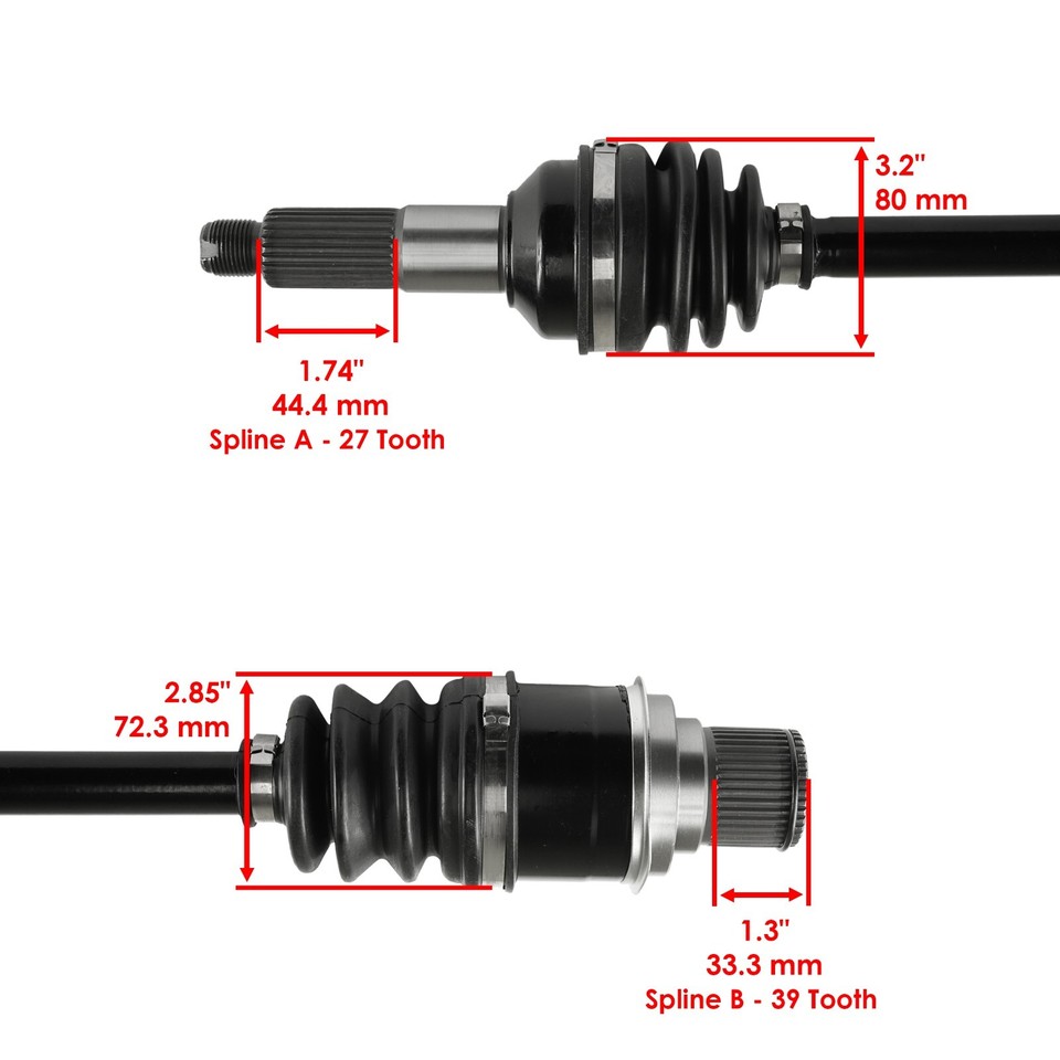 Open Box Rugged Front Right Axle For 2007 Yamaha YFM350 Grizzly IRS 4x4