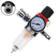 1/4" Druckminderer Druckluft Filter Regler Kompressor Wasserabscheider Manometer