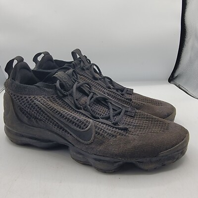 Nike Air Vapormax 2021 FK Flyknit Mens 10 Triple Black Shoes  display picture 1
