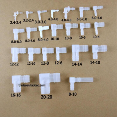 90 Degree Elbow Hose Joiner Plastic Barbed Joiner Reducer Connector Pipe
