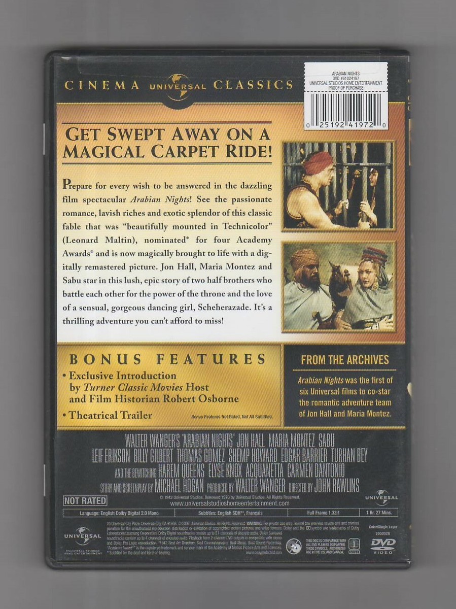 DVD) Arabian Nights / 1942 / Jon Hall / Maria Montez