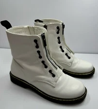 Henry Ferrera Saranti Women’s White Combat Zip & Lace-Up Boots Sz 7.5