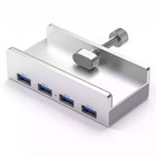 4 Port USB 3.0 Hub Clamp with 1.2m USB Data Cable For Desktop, PC, Table Edge
