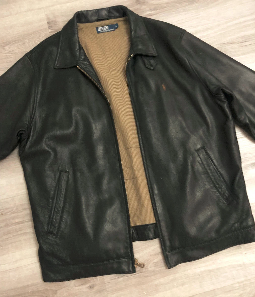 Polo lambskin shop leather jacket
