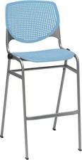 KFI Seating Stacking Bar Stool Kitchen Pantry Cafe Chair Sky Blue Seat and Back