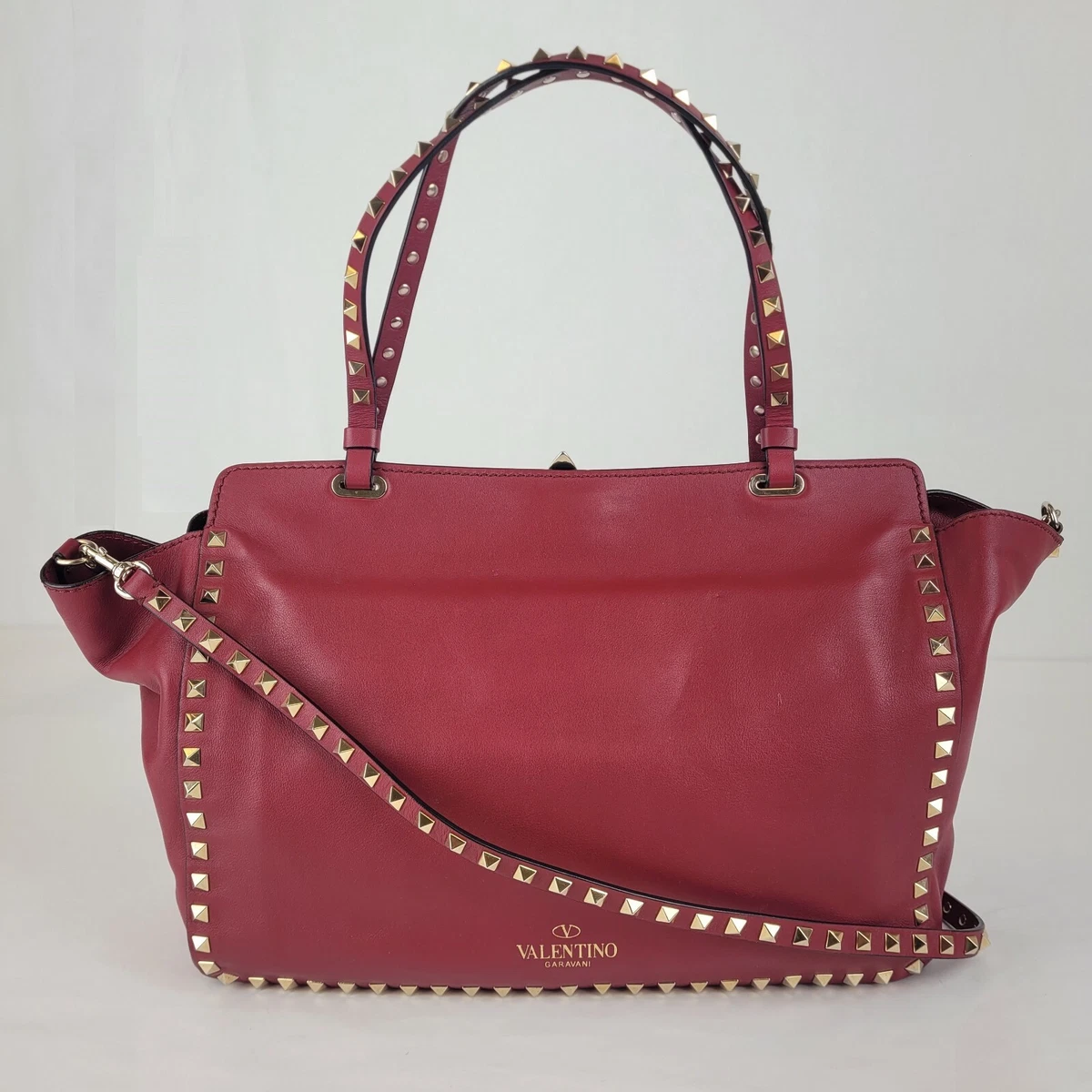 Valentino Rockstud red studded messenger bag