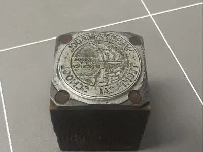 ORIGINAL VINTAGE LETTERPRESS PRINTING INK BLOCK Junk Journal Scrap Advert Craft - image 1 of 3