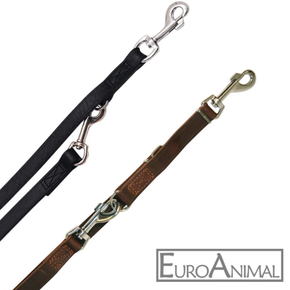 Führleine Hunde-Leine Leder-Leine Vegas genäht, verschiedene Längen und Farben