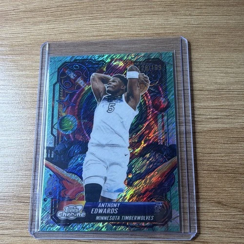 Topps 2025-26 Cosmic Chrome Propulsion Anthony Edwards PRP-15 Aqua Equinox /199
