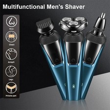 3-in-1 Men's Electric Shaver Rotary Razor Nose Trimmer Sideburn Clipper USB