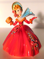 Vtg, Josef Originals Winter Girl Holding Snowflake Figurine 6 1/2