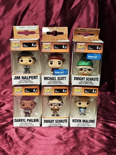 Funko Pop! Pocket Keychain The Office Lot Of 6 Michael Scott Jim Halpert Dwight