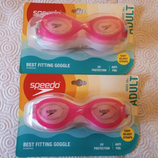 2 Pairs Speedo best fitting goggles adult Ages 14 Plus Pink