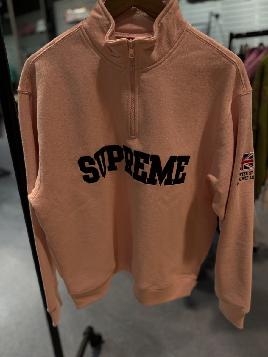 Supreme Shop Flag Half Zip Pullover Light Pink London Medium SS26