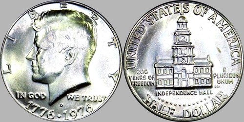 1976-D KENNEDY HALF DOLLAR 50 CENTS UNCIRCULATED FROM BU ROLL