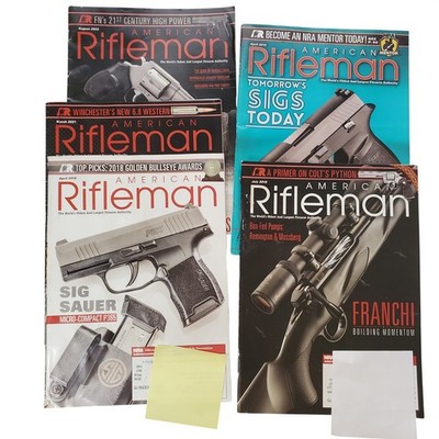 Lot of 5 American Rifleman Magazines 2015-2022 Sig Sauer Walther Taurus NRA