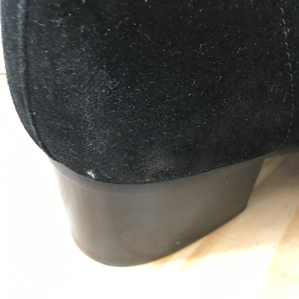 Botas Talbots Mujer 9 M Dakota Botín Negro Cuero Cremallera Lateral Informal Bloque Foto 4 de 4