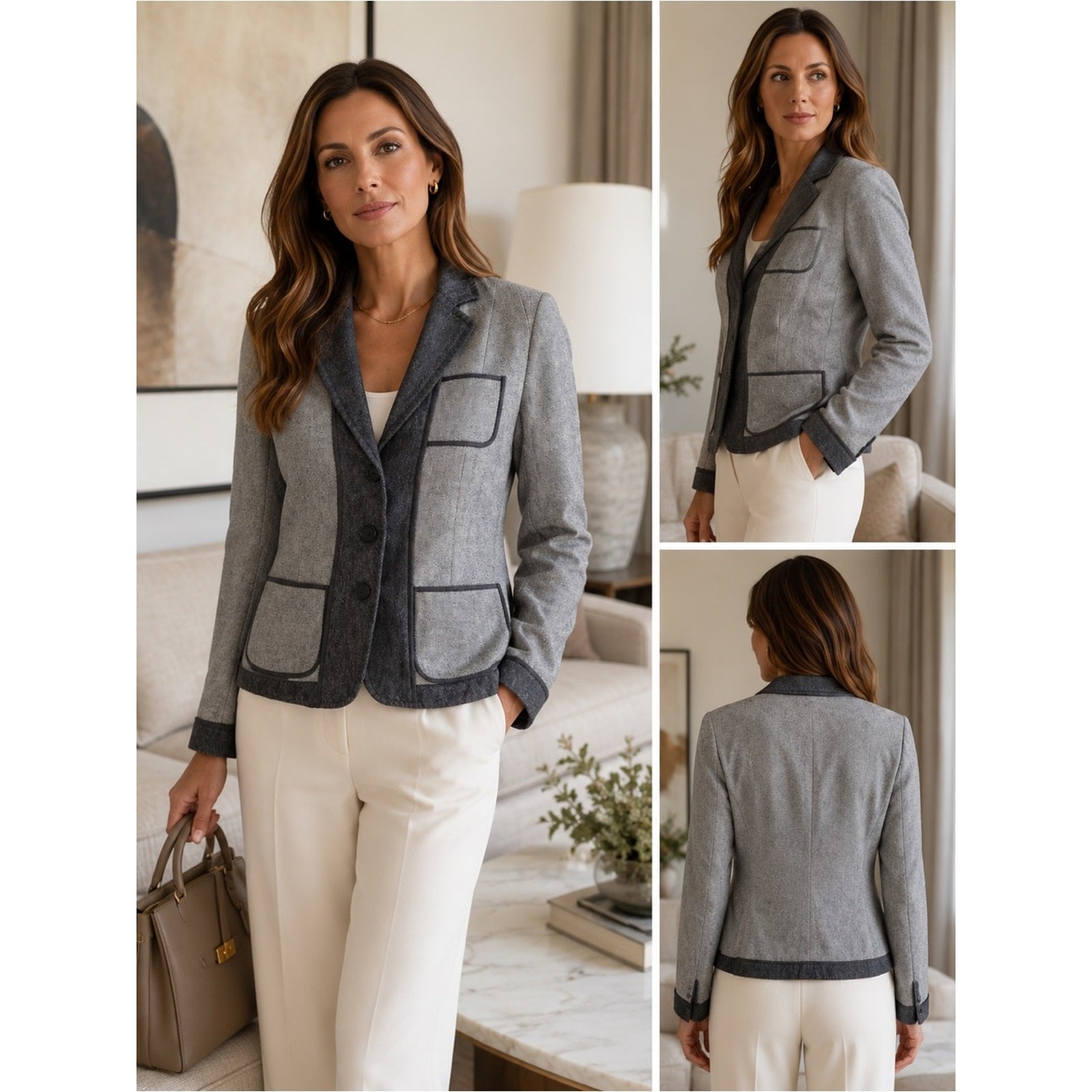 Akris Punto Bergdorf Goodman Linen Blend Deconstructed Blazer Jacket US 10 Rare