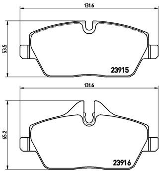 Front Axle Brembo P 06 034 Brake Pad Set, Disc Brake for BMW, Mini