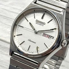 SEIKO Battery Excellent Watch Men 8123-6130 Day-Date Rare