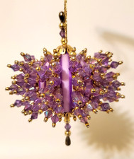 VINTAGE BEAD  SEQUIN PUSH PIN CHRISTMAS ORNAMENT HANDMADE