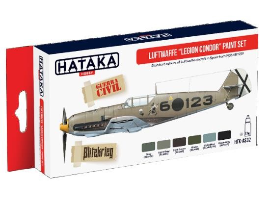Hataka HTKAS32 6 x 17ml - Acrylic Paint Set - Luftwaffe Legion Condor