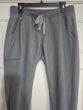 Figs Scrub Pants Women Medium Gray Cuff Buttom Leg Technical Collection