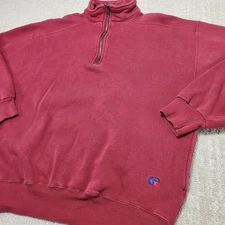 Vintage Russell Athletic Sweatshirt Men XL 1/4 Zip Fleece USA Made 90s Logo