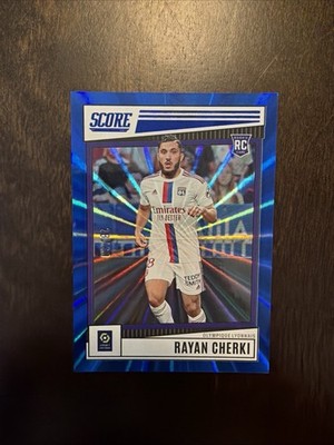2022-23 Panini Score Ligue 1 - Rayan Cherki #89 Blue Swirl /60 ROOKIE LOGO RARE