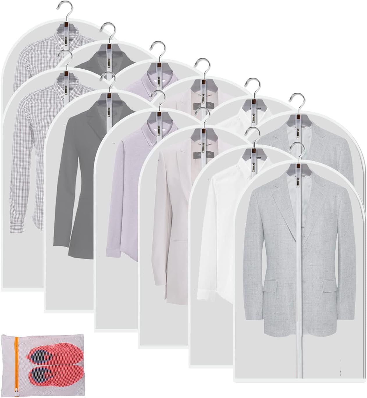 Clear Garment Bags for Dresses and Gowns - 24'' X 40'' (Set of 12)