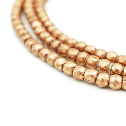 Copper Handmade Ethiopian Beads 3.5-4mm African Recycled Metal (1327P114)