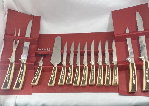 Vintage Edelstahl Steakmesser Besteck Set Sheffield Schatztruhe Set 14