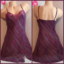 VTG Victoria's Secret Semi Sheer Chiffon Lace Babydoll Chemise Size M