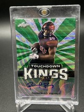2018 Leaf Metal Draft - Touchdown Kings Rashaad Penny Green Wave /5 (AU, Rookie)