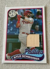 topps 2024 Phillies Kyle Schwarber 35th Anniversary 1989 Bat Relic Jersey SP NM