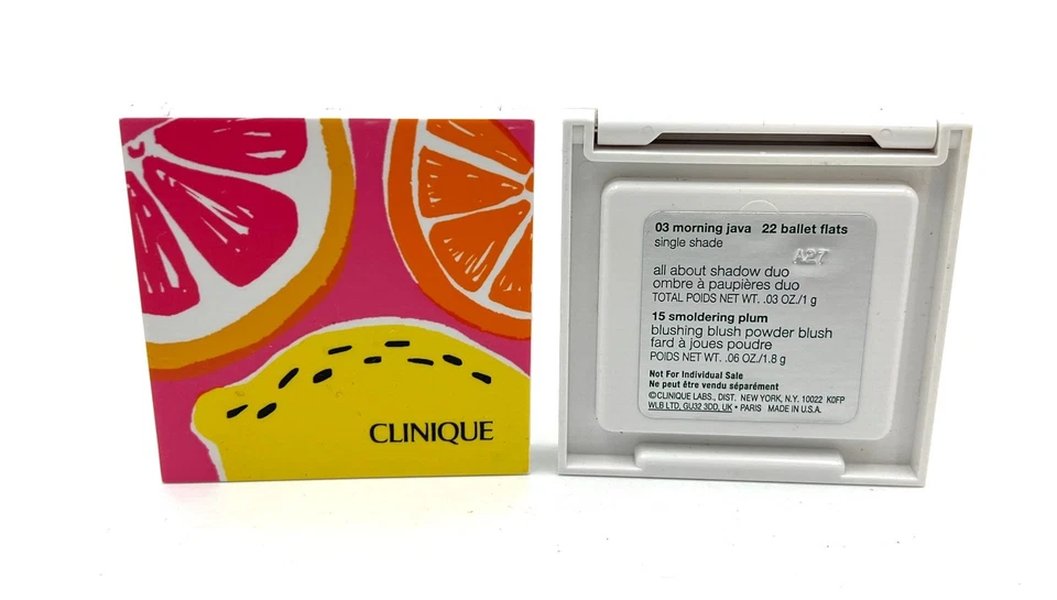 2 x Clinique All About Shadow Duo: Morning Java/Ballet Flats~ 15 Smoldering Plum - Image 2 of 3