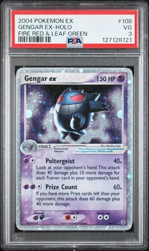 2004 POKEMON EX FIRE RED & LEAF GREEN #108 GENGAR EX-HOLO PSA 3