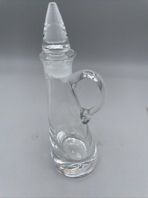 Vintage Glass Oil Vinegar Cruet Glass Stopper - Art Glass Bottom  Bubbles 7 