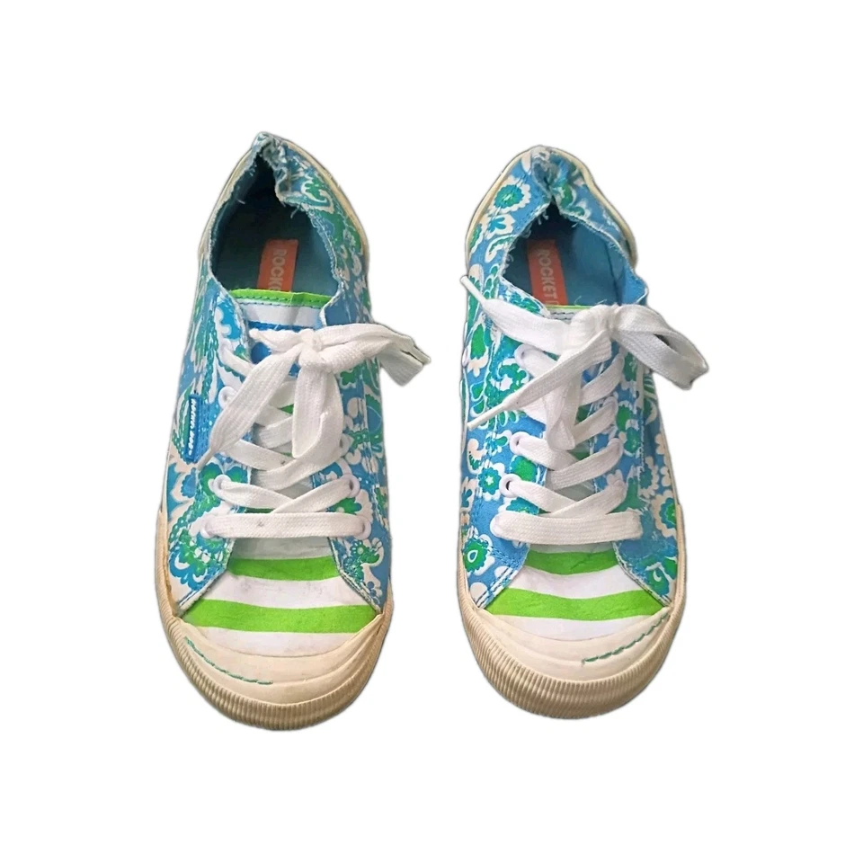Zapatillas Rocket Dog Verde Azul Floral Talla 8.5 Foto 2 de 4
