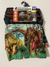 Jurassic World Boys' 4-Pack Athletic Boxer Briefs Size XS 4-5 New NWT