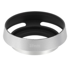 37mm Lens Hood, Universal Curved Perforated Metal, Silver