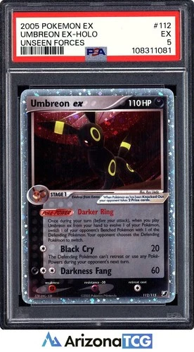 Pokemon 2005 Umbreon ex 112/115 Holo Unseen Forces PSA 5