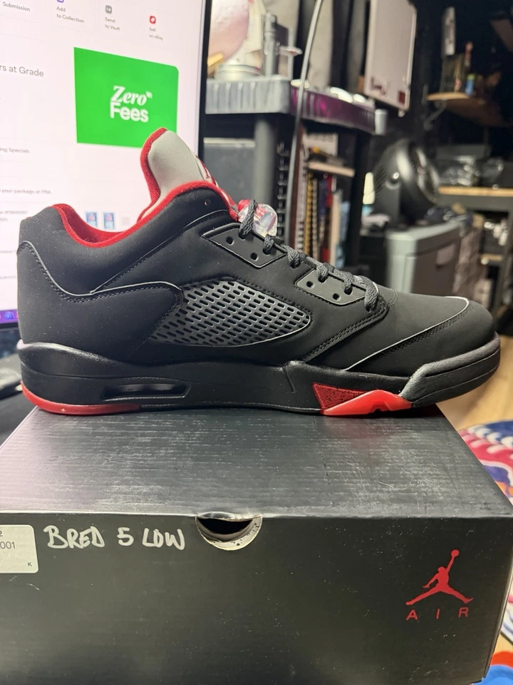 NUEVO Hombre Talla 14 Air Jordan 5 Retro Bajo Alternate 90 819171-001 BRED (2016) Foto 4 de 4