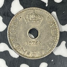 1924 Norway 10 Ore Lot#C8138 High Grade! Beautiful!