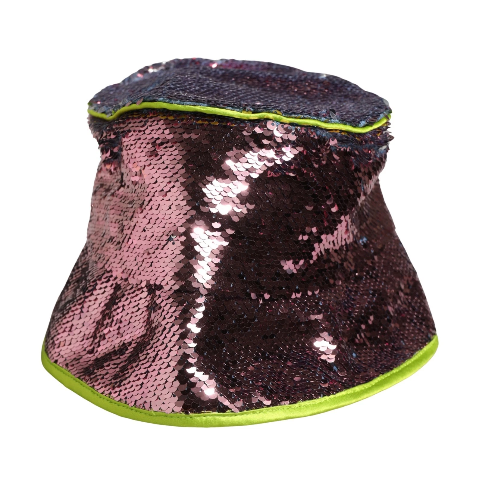 DOLCE & GABBANA Hat Men Purple Sequined Bucket Fisherman Capello 60 / XL 750usd