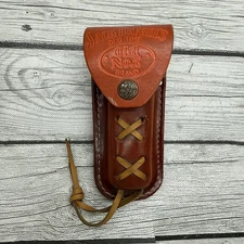 Jack Daniels Leather Knife Sheath Old Time Old No. 7 Brand Belt Loop Snap Close