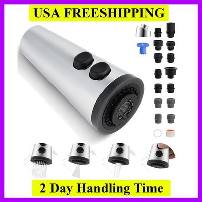 Pull Down Faucet Head Replacement, 4-Function Kitchen Sink Spray Nozzle Repla...