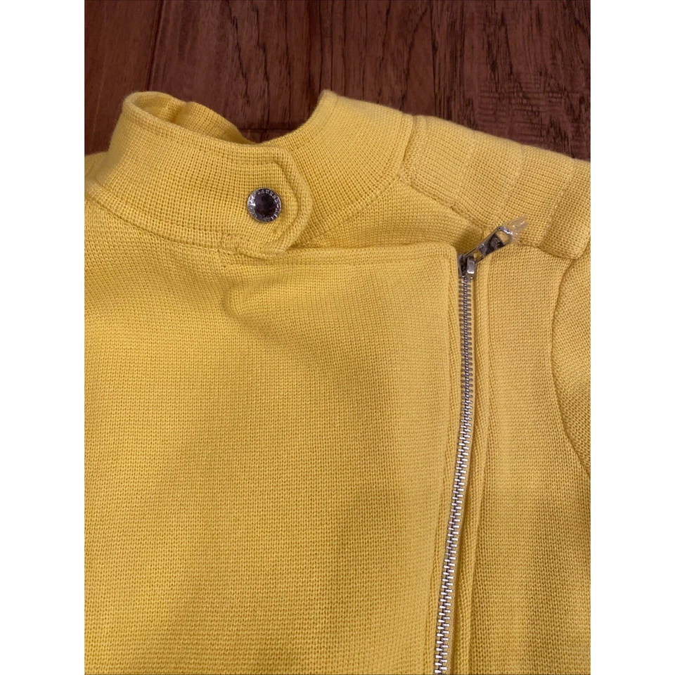 Lauren Ralph Lauren куртка женщин маленький желтый Moto вязаный ассиметричный открытый - Изображение 3 из 4