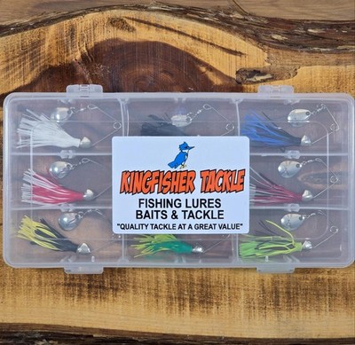 (9) Kingfisher Tackle Micro Jig Spinner w/Skirts Kit 1/16 oz #1 Colorado Blade