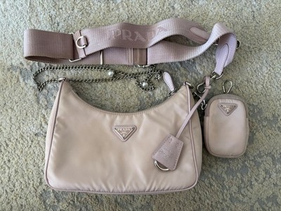 PRADA Reedition 2005 Nylon Renylon Crossbody Shoulder Bag Chain Purse
